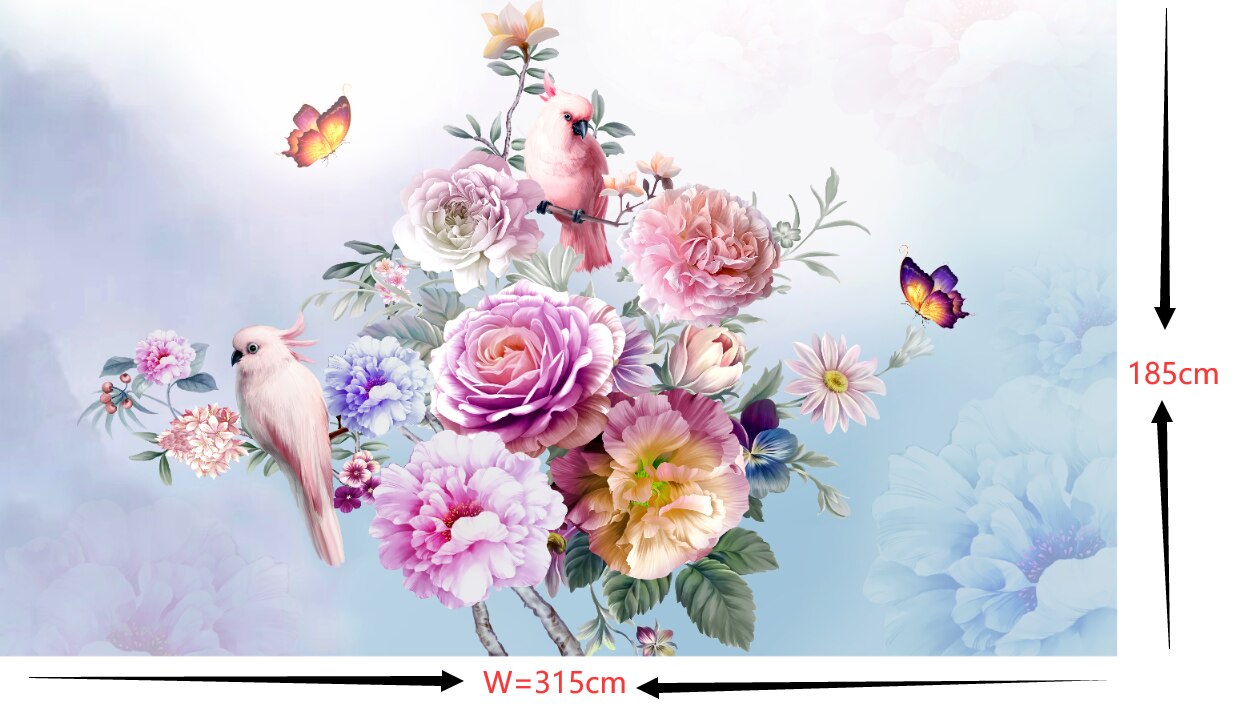 Custom size of 185cm H x 315 cm W