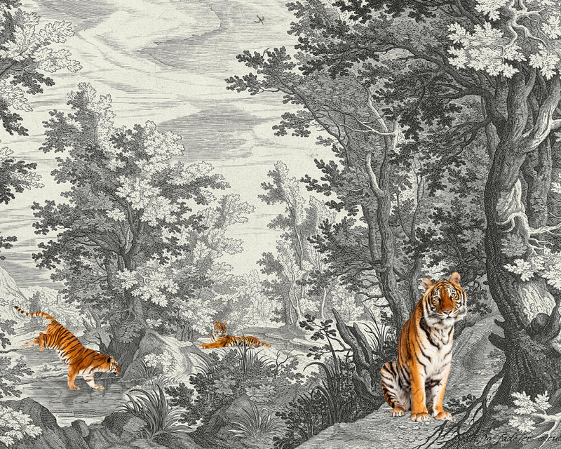 Fancy Forest Mural - Tigers