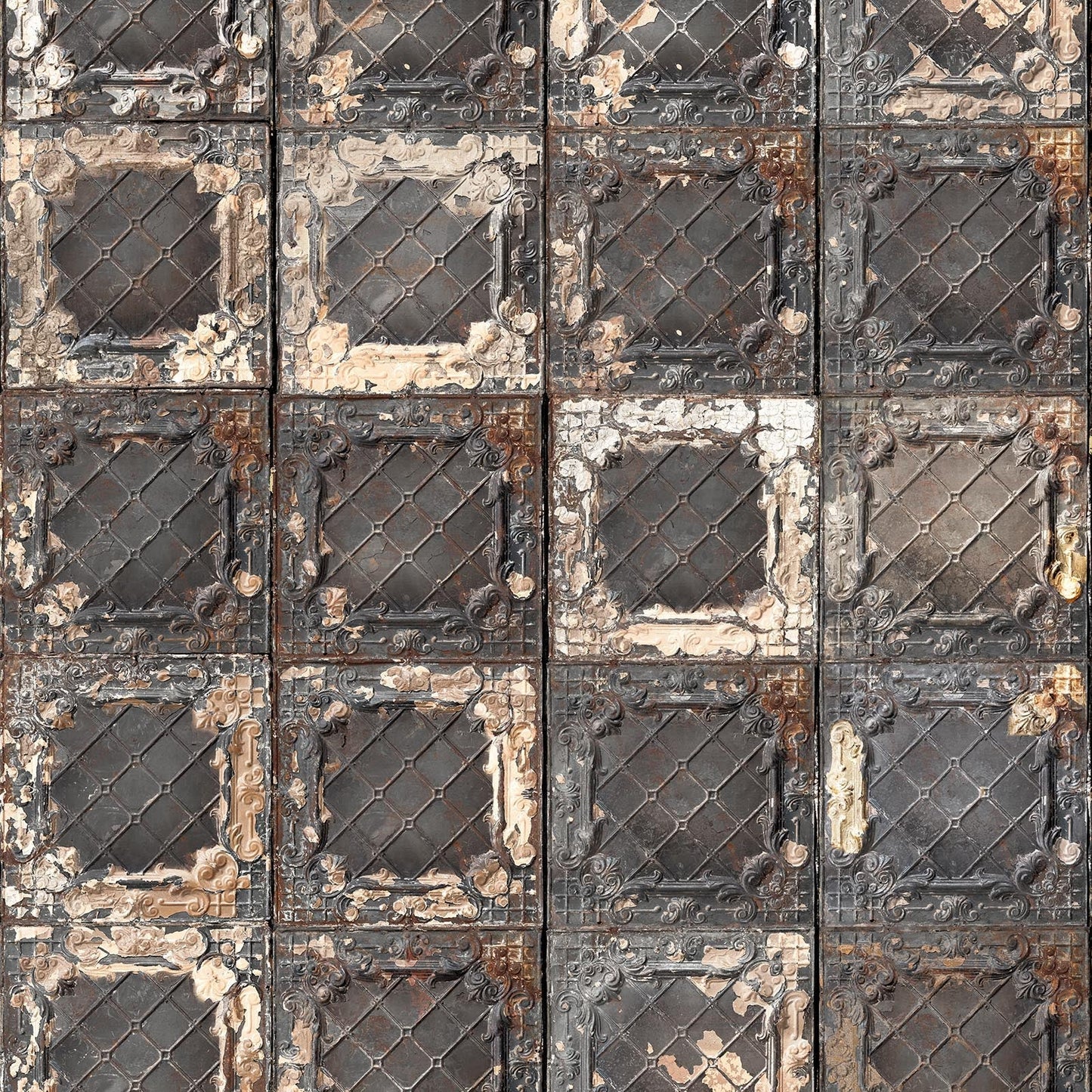 Brooklyn Tin Tiles Wallpaper- Brown