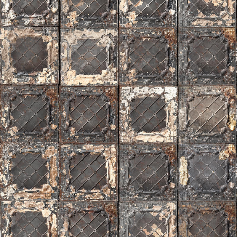 Brooklyn Tin Tiles Wallpaper- Brown 07