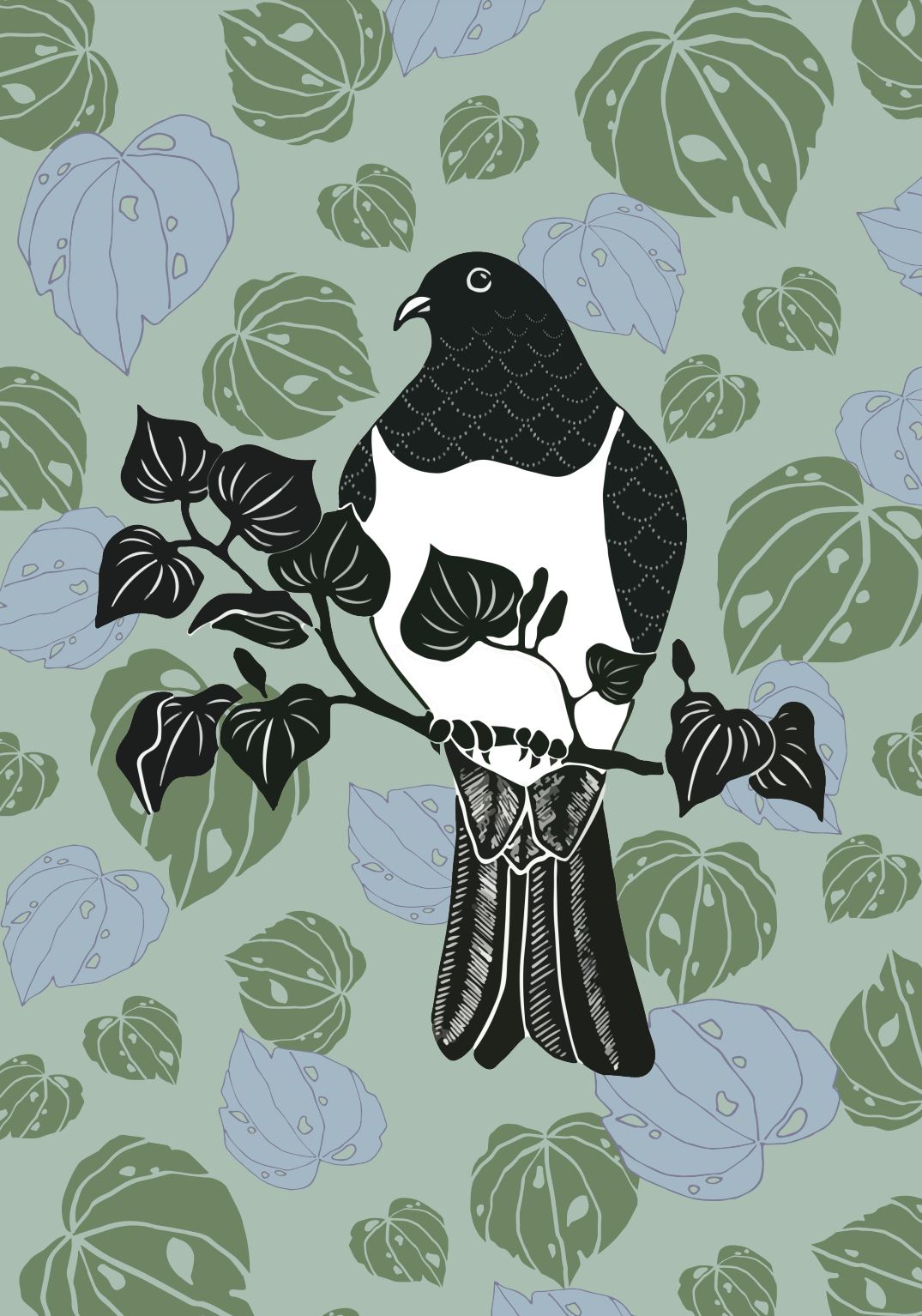 Sample – Wood Pigeon - Custom Sized Wallpaper Mural (per m2)