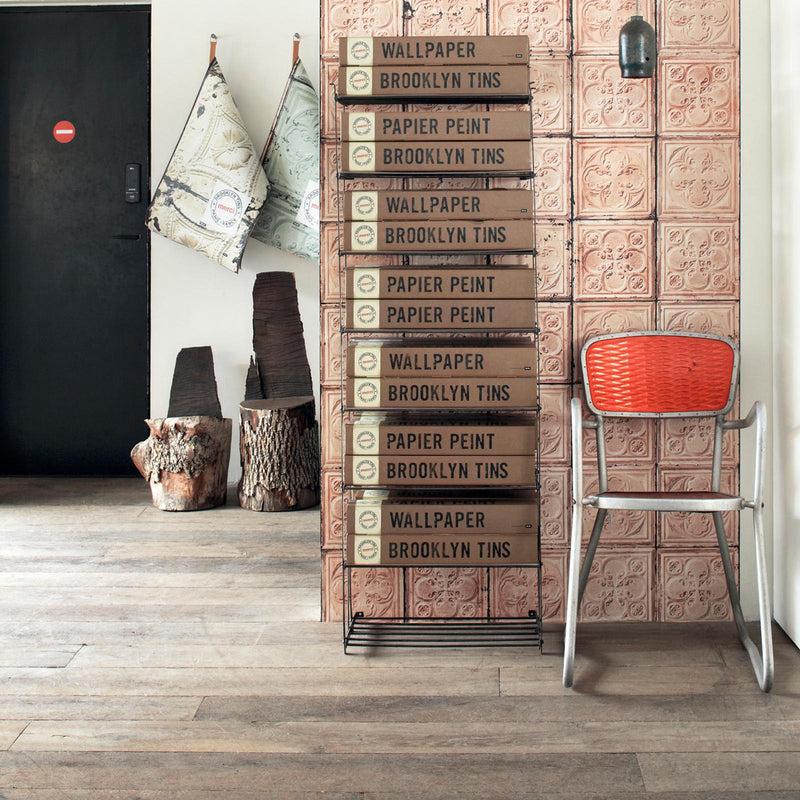 Brooklyn Tin Tiles Wallpaper- Pink 06