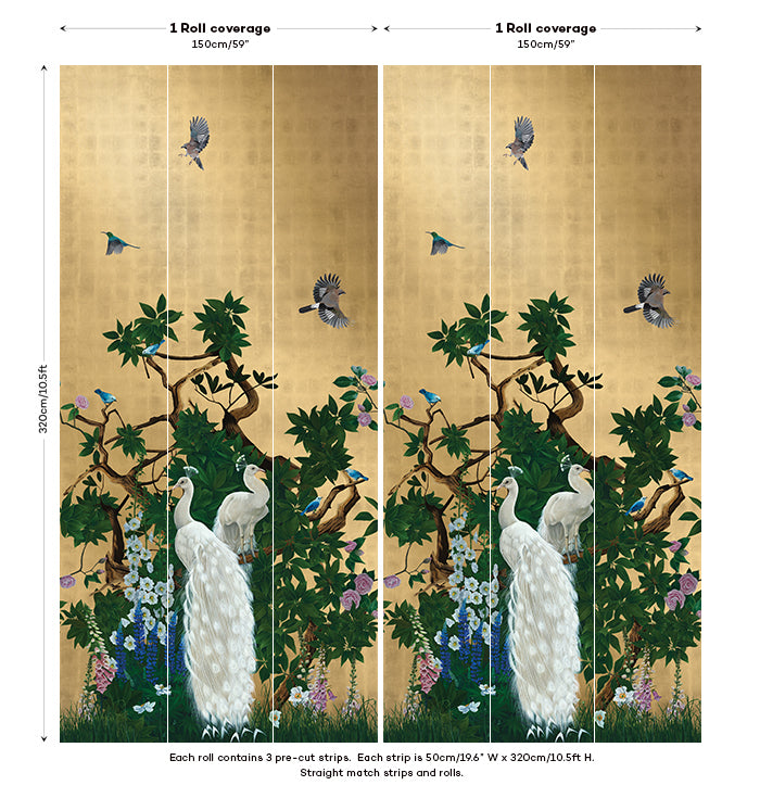 Vera's Garden Chinoiseries Mural Wallpaper - 2 Colours