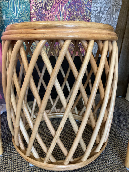 Galaxy Barrel Cane Side Table SALE - PICK UP ONLY