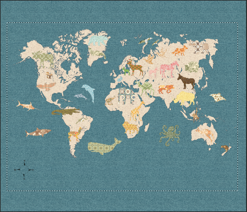 Kids World Map Mural - 2 sizes and colours