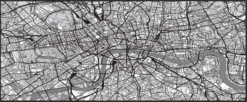 London Map - Grey Thames River