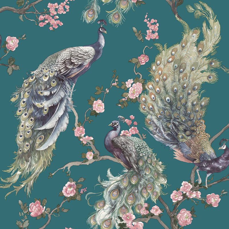 Menali Peacock Wallpaper - 2 Colours