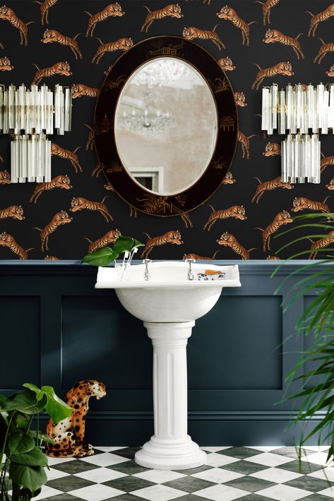 Pouncing Tiger Wallpaper - 3 Colours