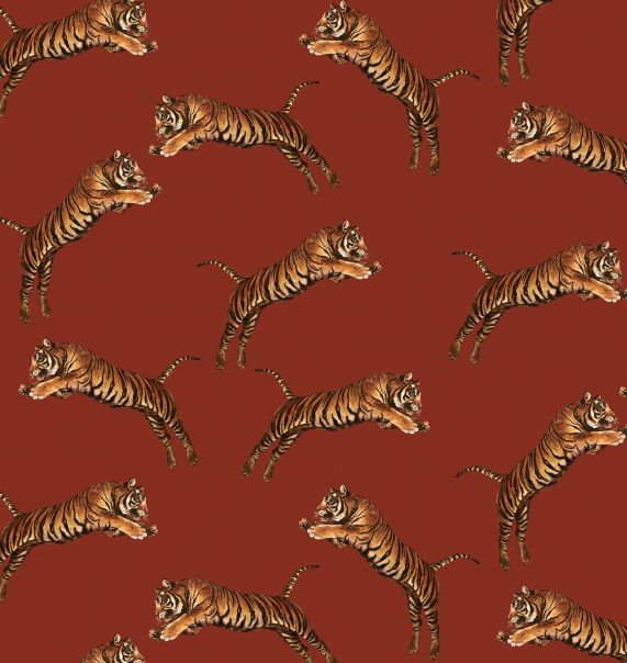 Pouncing Tiger Wallpaper - 3 Colours