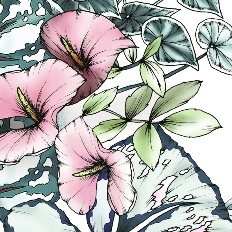 Jungle Typoflora Mural Wallpaper - 4 Colours