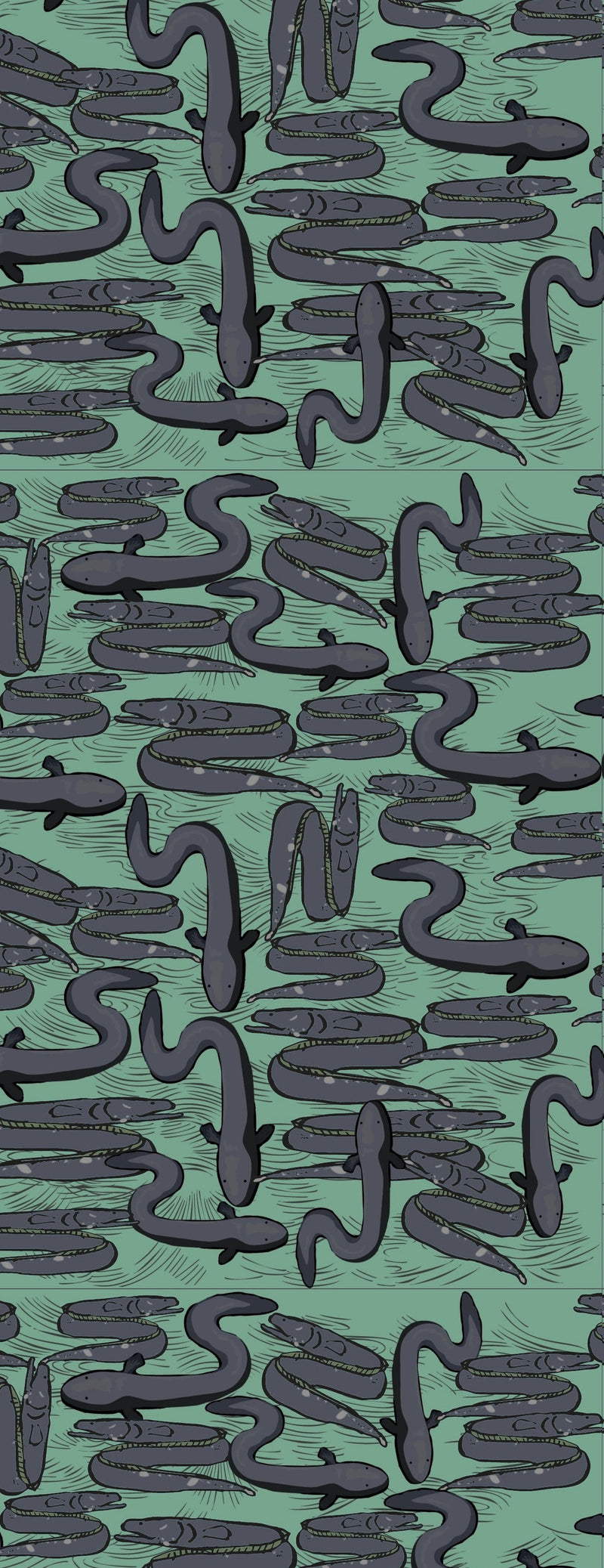 Eel Wallpaper - Green