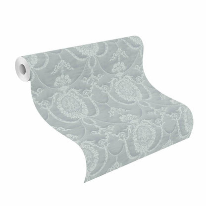 Rich Trianon Damask Wallpaper - Blue/Grey - Last 8 Rolls