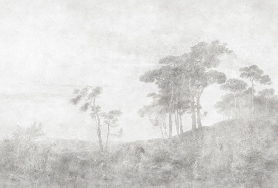 Romantic Grove Mural Wallpaper - Grey